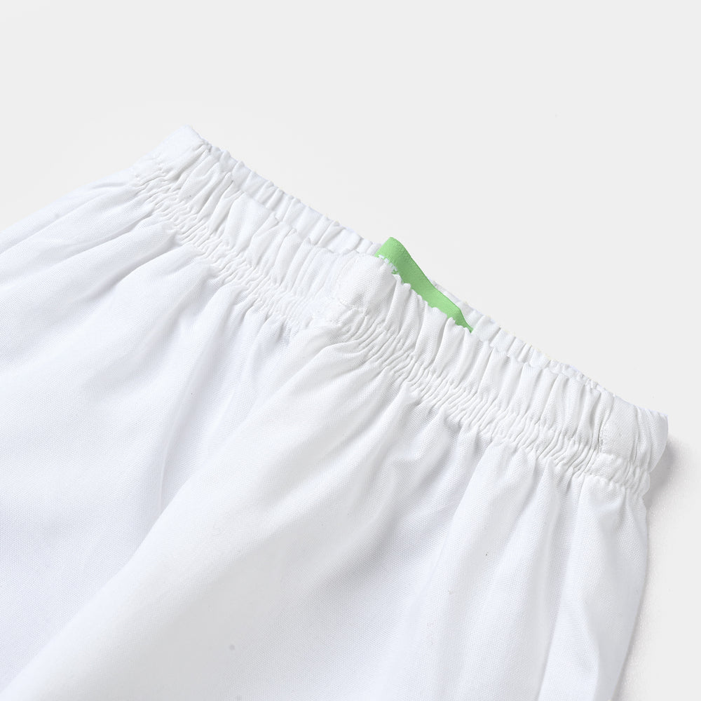 Infant Boys Poly Viscose Eastern Bottom-White