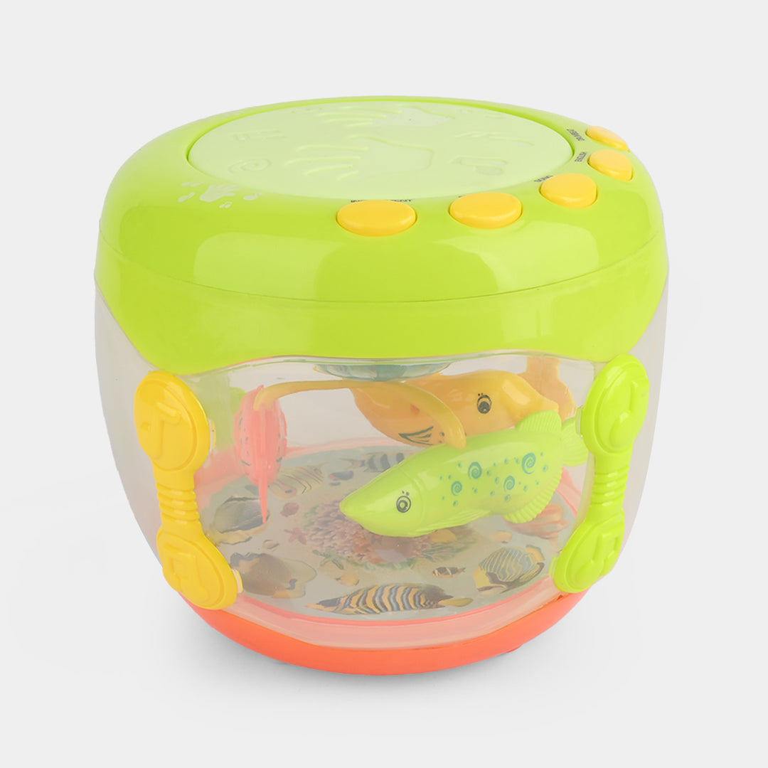 Musical Flash Fish Rotating Drum Toy