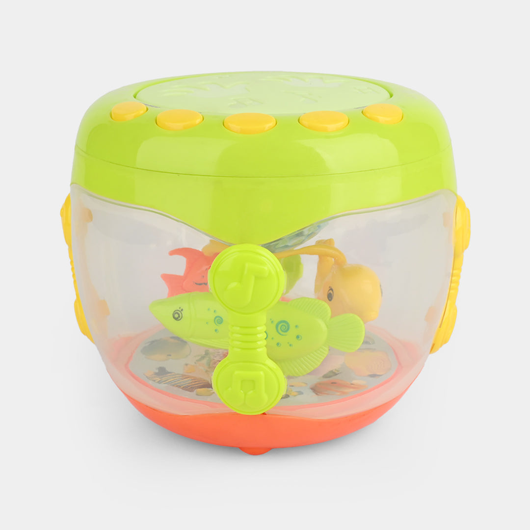 Musical Flash Fish Rotating Drum Toy
