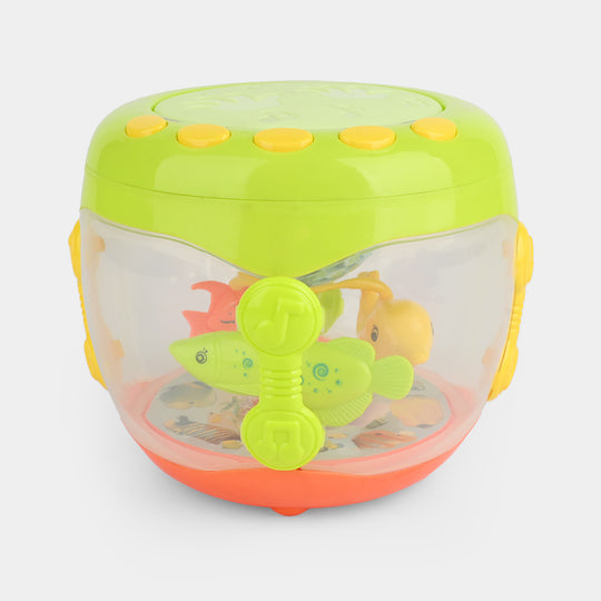 Musical Flash Fish Rotating Drum Toy