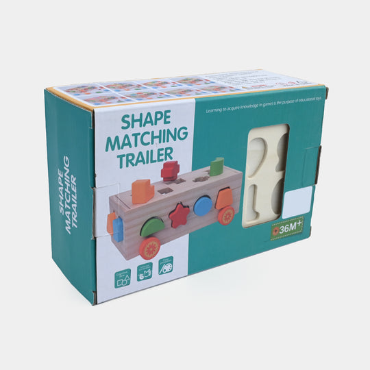 Wooden Shape Matching Pull-Along Trailer