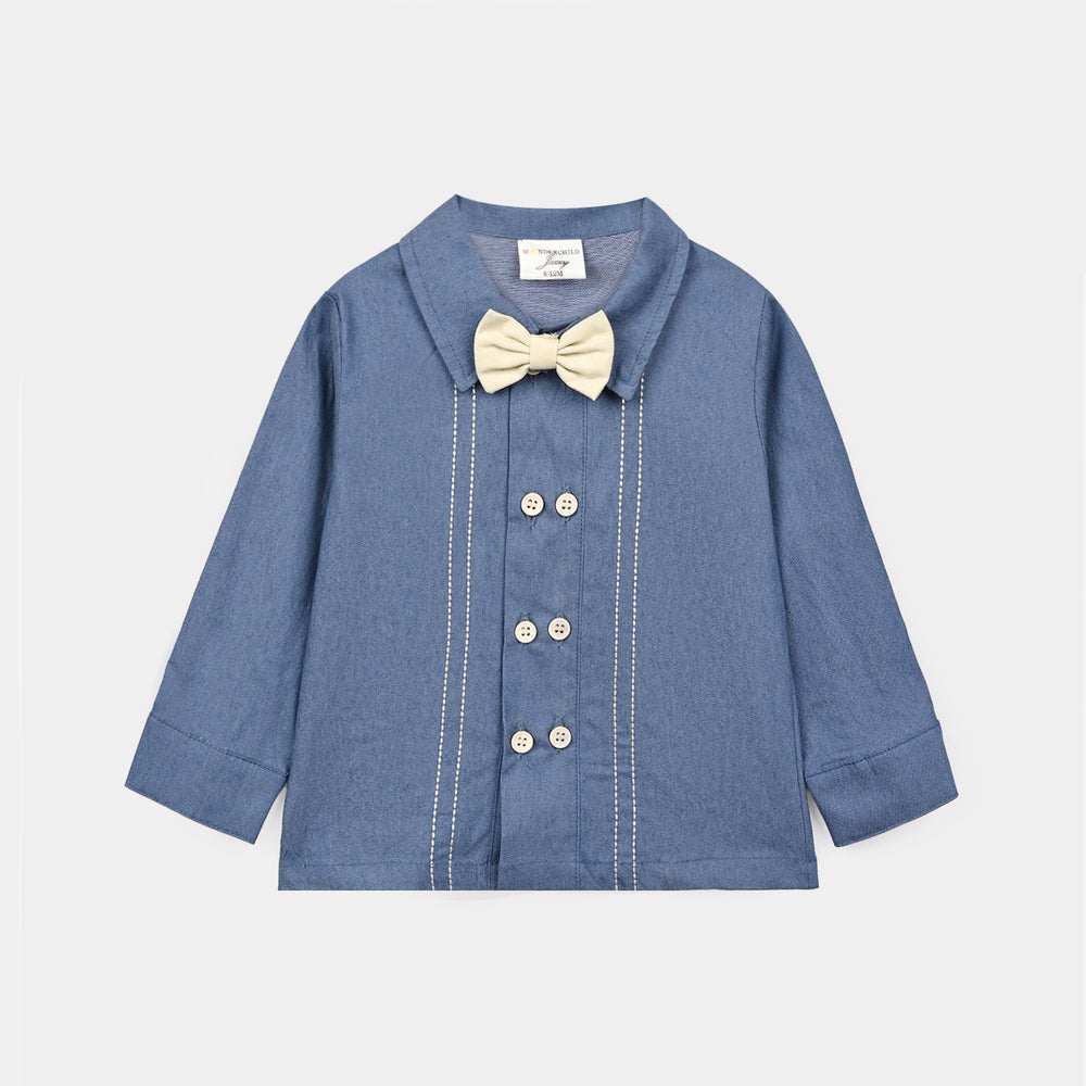 Infant Boys Cotton Interlock Woven Suit 320 - 036- Blue.Beige