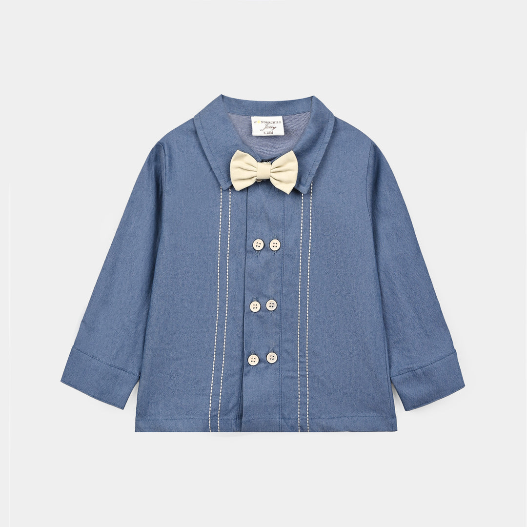 Infant Boys Cotton Interlock Woven Suit 320 - 036- Blue.Beige