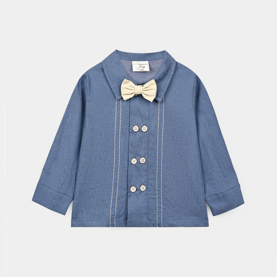 Infant Boys Cotton Interlock Woven Suit 320 - 036- Blue.Beige