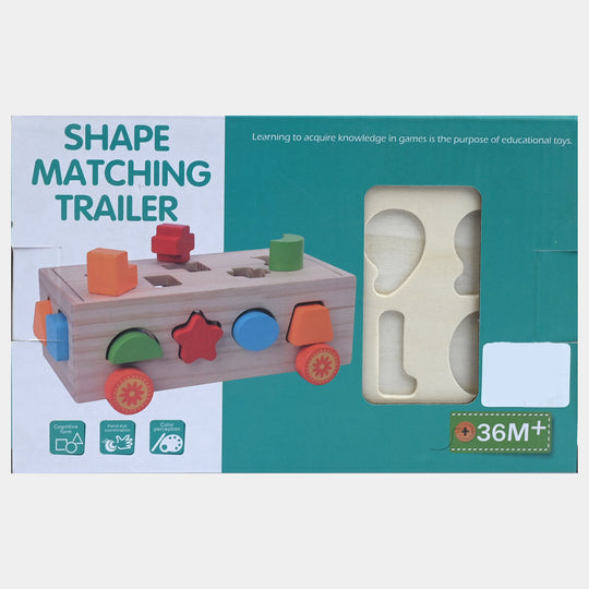 Wooden Shape Matching Pull-Along Trailer