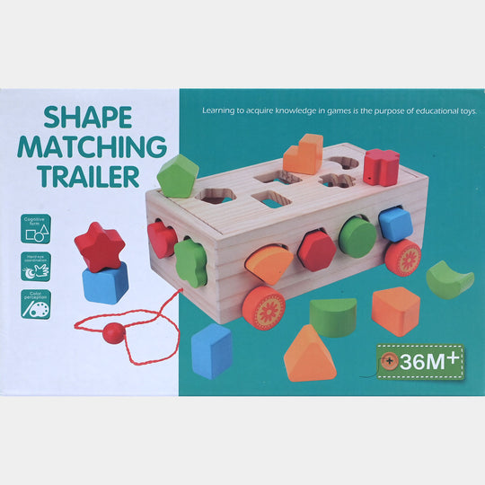Wooden Shape Matching Pull-Along Trailer