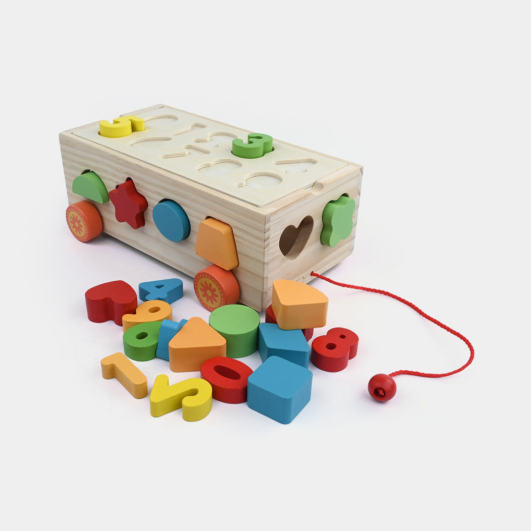 Wooden Shape Matching Pull-Along Trailer