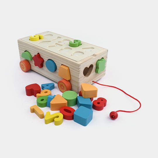 Wooden Shape Matching Pull-Along Trailer