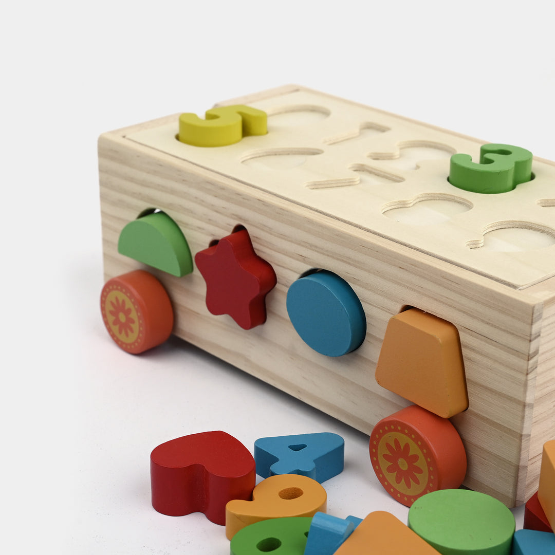 Wooden Shape Matching Pull-Along Trailer