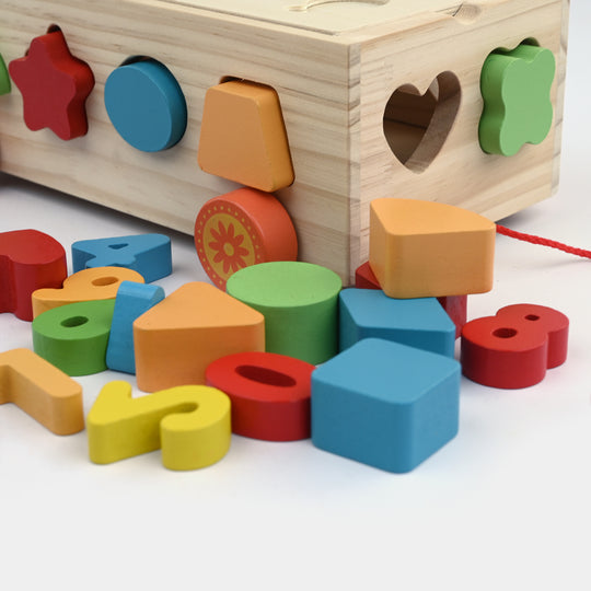 Wooden Shape Matching Pull-Along Trailer
