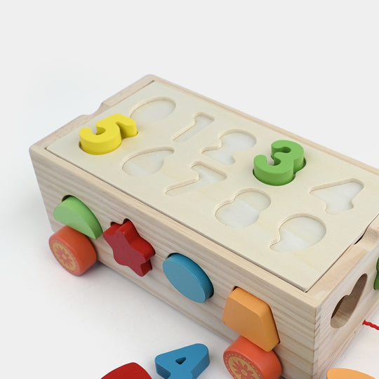 Wooden Shape Matching Pull-Along Trailer