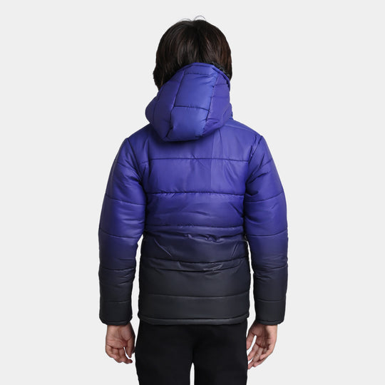 Boys Taffeta Quilted Jacket Blue Dip Dye-Blue