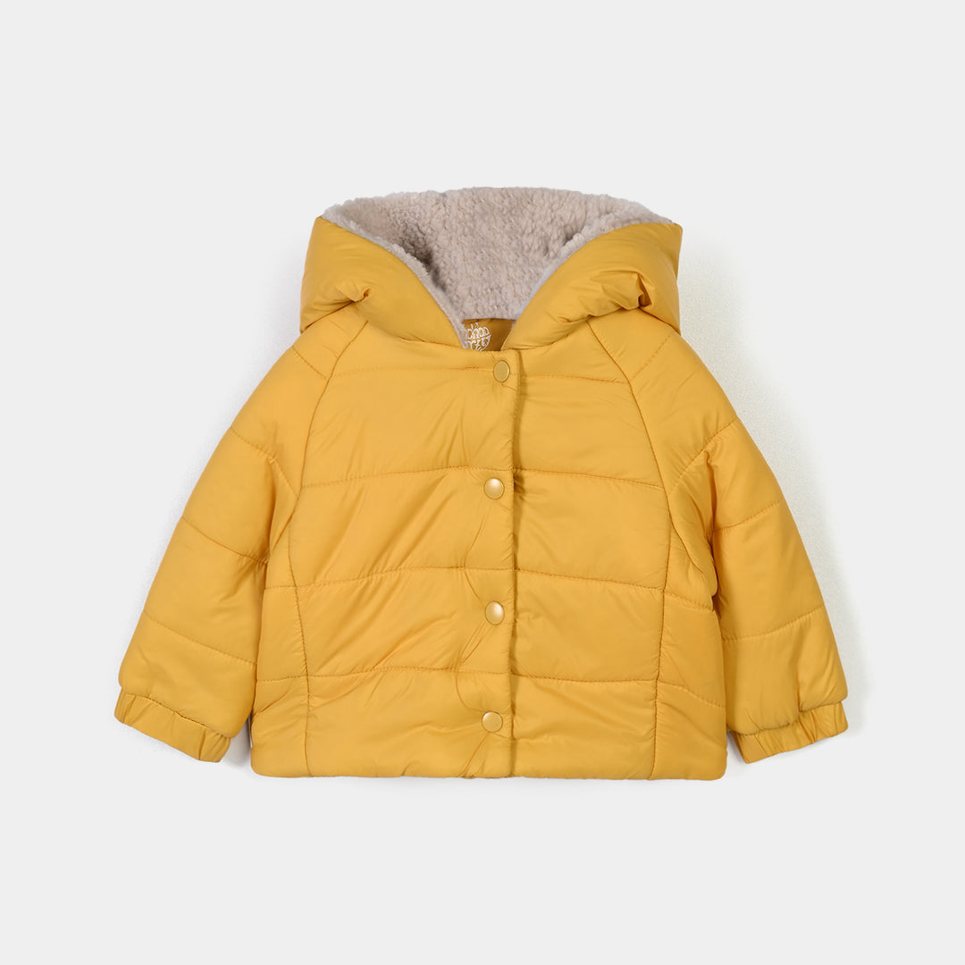 Infant Girls Polyester Quilted Jacket Sun-Yellow