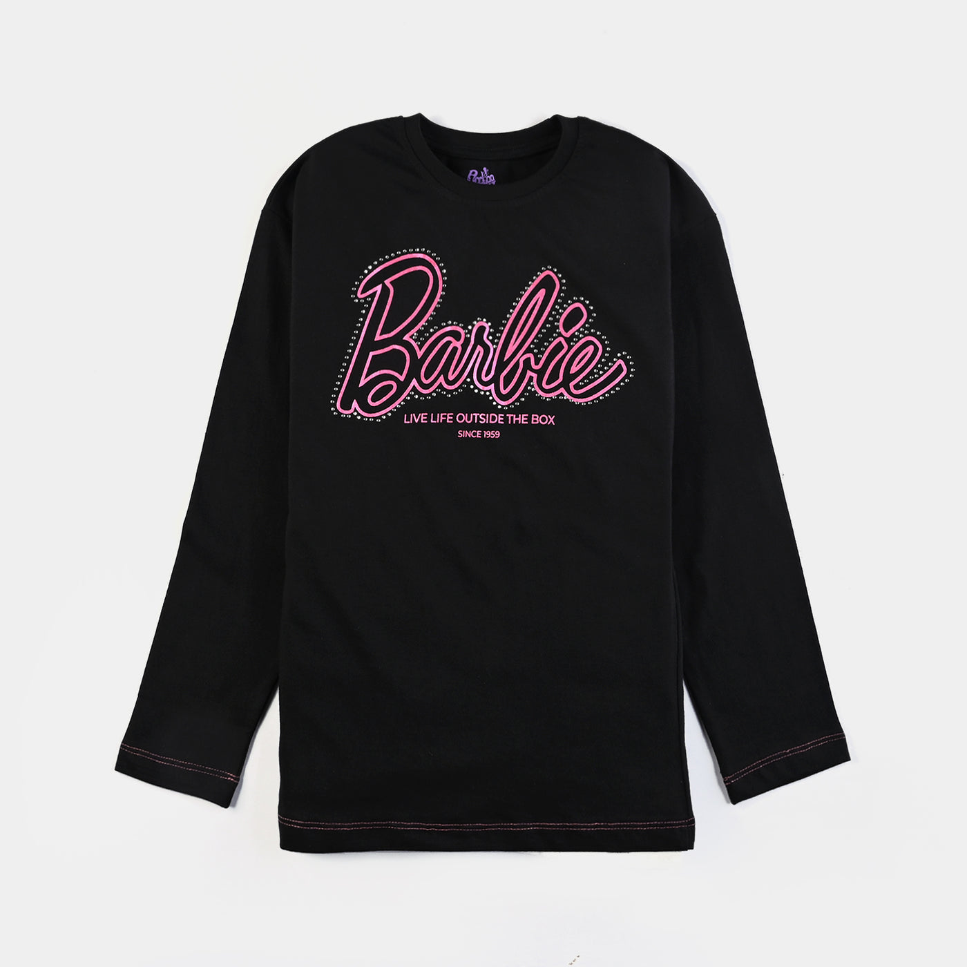 Girls Cotton Jersey T-Shirt F/S Barbie-Jet Black