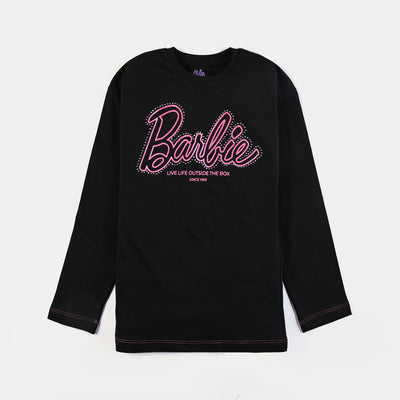 Girls Cotton Jersey T-Shirt F/S Barbie-Jet Black