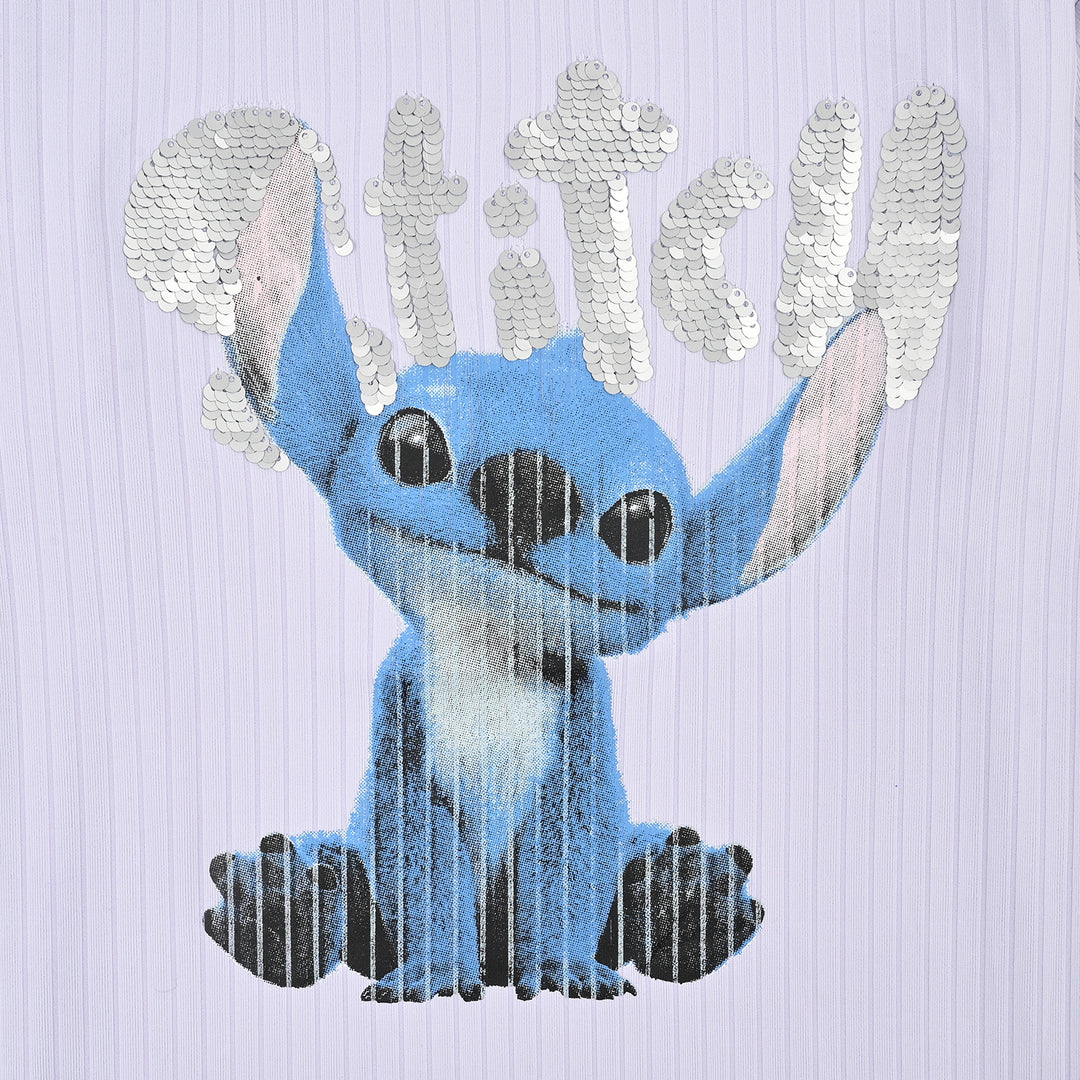 Girls Lycra Jersey T-Shirt Stitch-Lilac