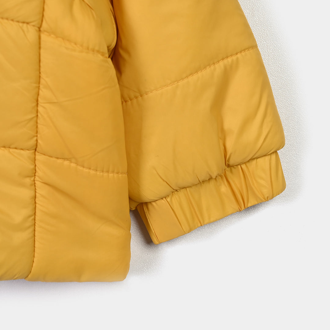 Infant Girls Polyester Quilted Jacket Sun-Yellow