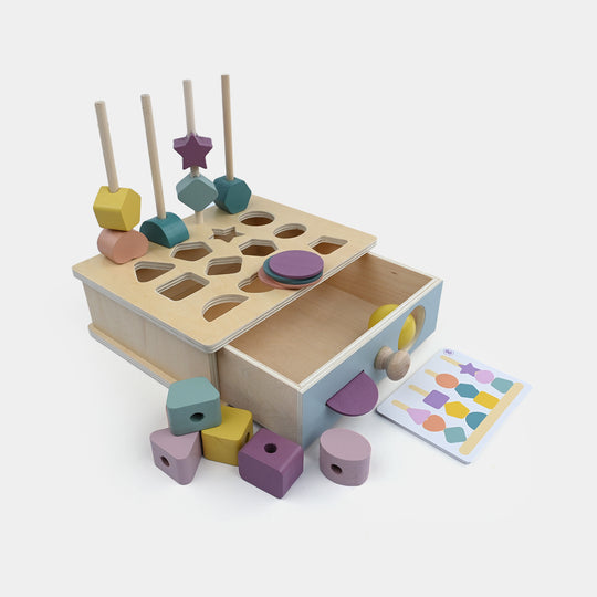 Educational Wooden Toy Drawer Style Shape Matching Box