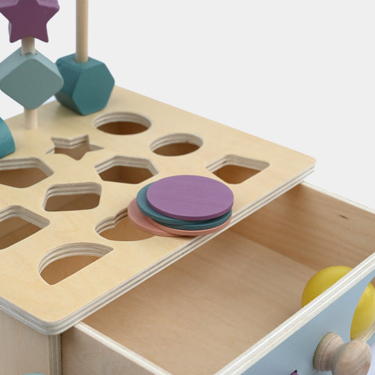 Educational Wooden Toy Drawer Style Shape Matching Box