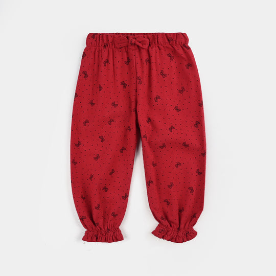 Infant Girls Georgette 2 Pc Suit-Knot Chic-Red