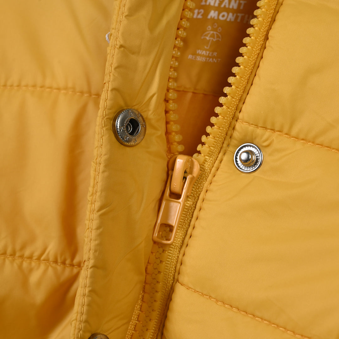 Infant Girls Polyester Quilted Jacket Sun-Yellow
