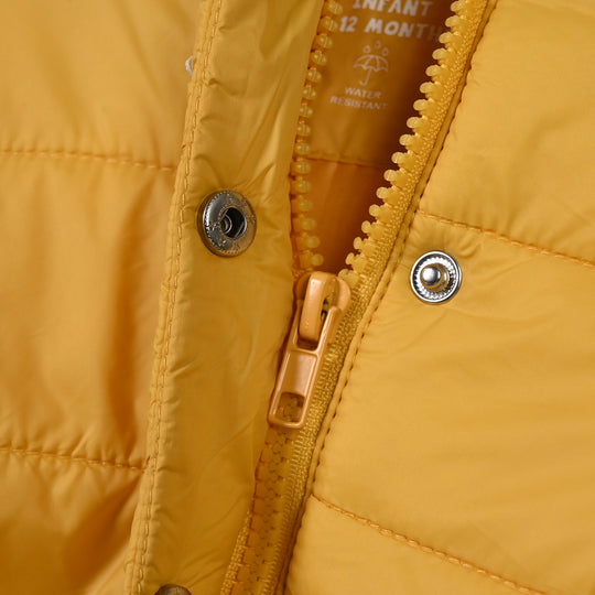 Infant Girls Polyester Quilted Jacket Sun-Yellow