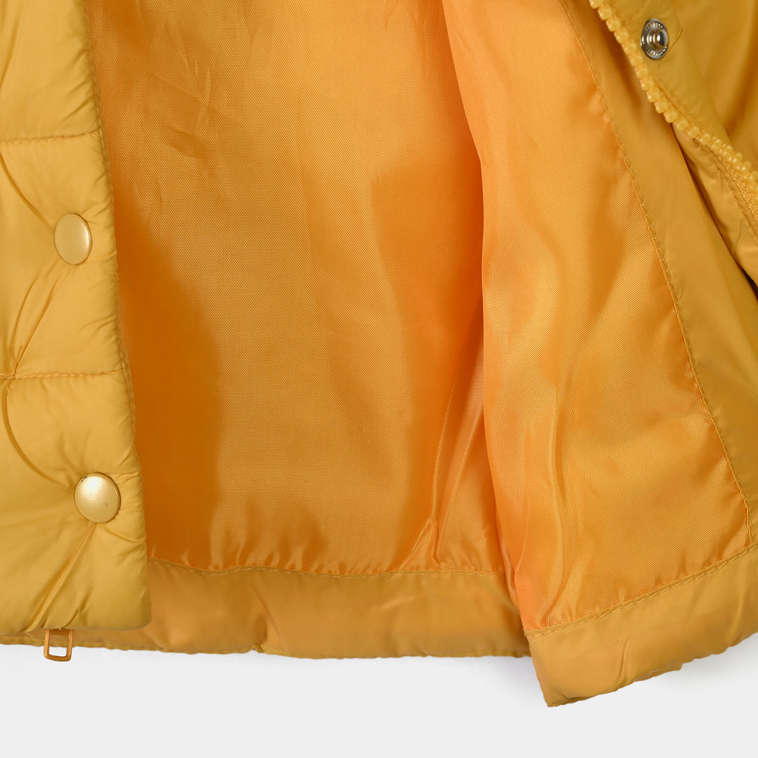 Infant Girls Polyester Quilted Jacket Sun-Yellow