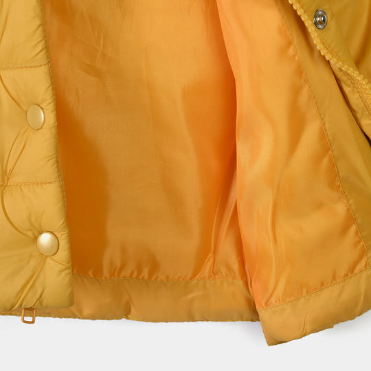 Infant Girls Polyester Quilted Jacket Sun-Yellow