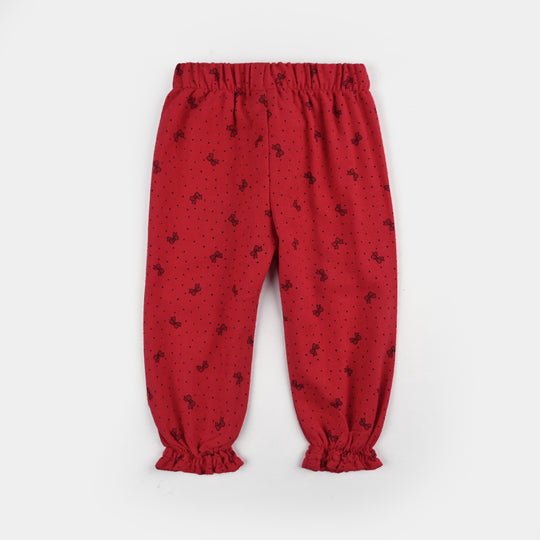 Infant Girls Georgette 2 Pc Suit-Knot Chic-Red