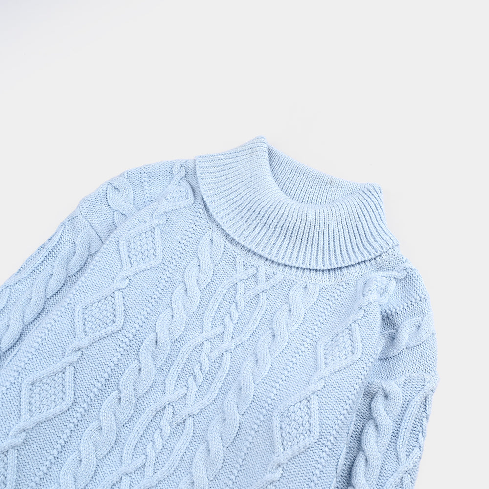 Girls VPN-Acrylic Sweater-Cable-L.Blue