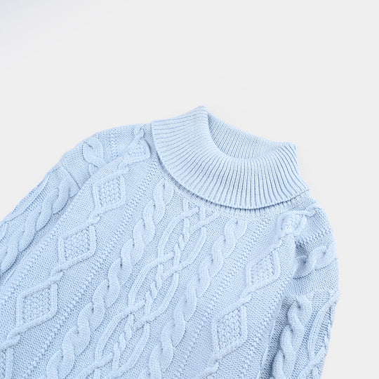 Girls VPN-Acrylic Sweater-Cable-L.Blue