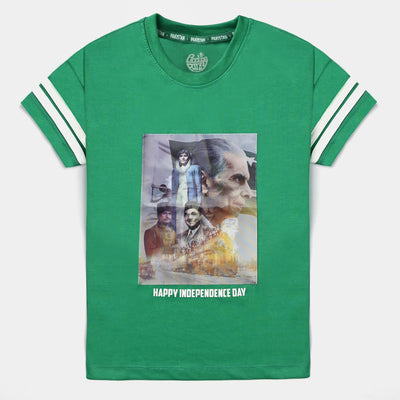 Boys PC Jersey T-Shirt H/S Independence Day-Fern Green