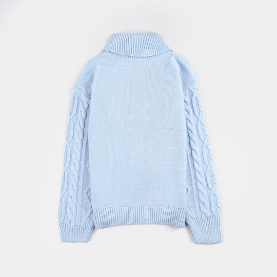 Girls VPN-Acrylic Sweater-Cable-L.Blue
