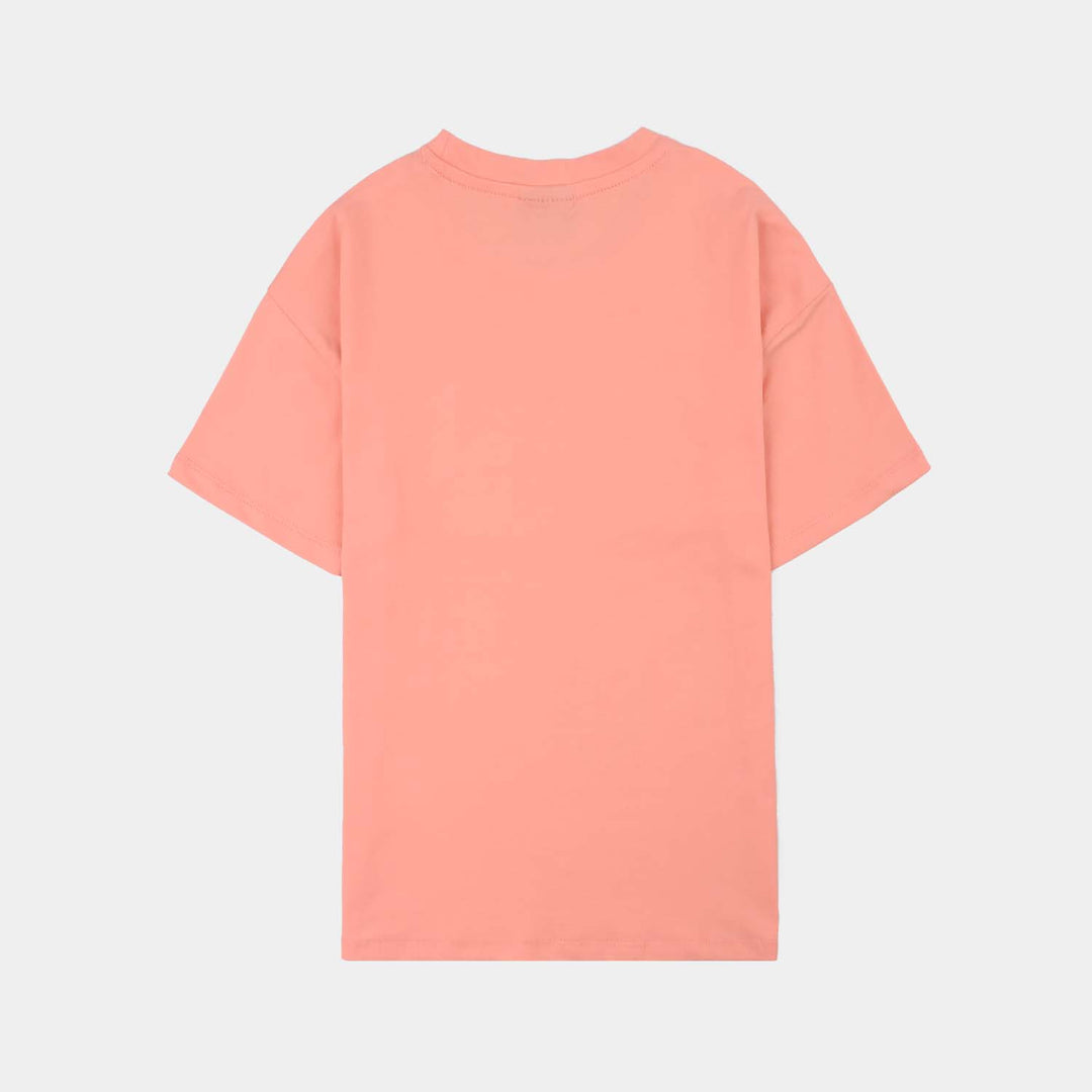 Girls Lycra Jersey T-Shirt Sparkle-D.PINK