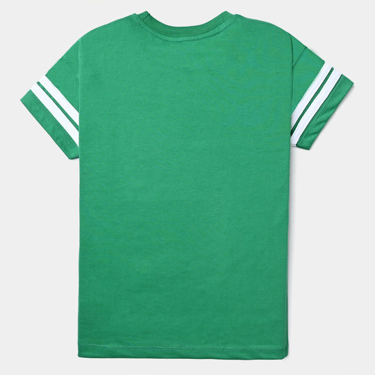 Boys Poly Cotton Jersey T-Shirt H/S Independence Day-Fern Green