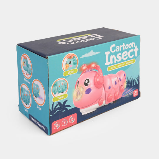 Cartoon Insect Interactive Toy with Light & Music