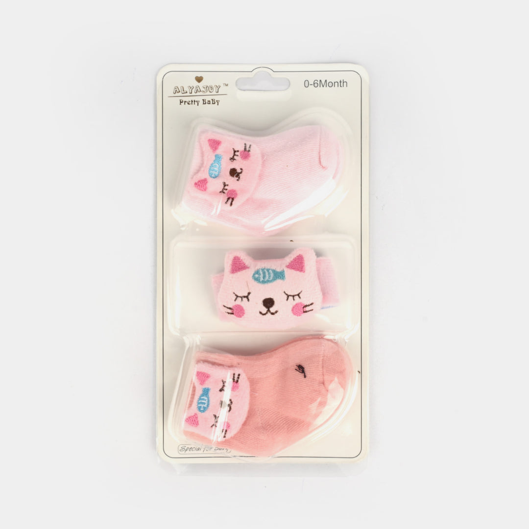Baby Socks & Wrist Rattle Band Set – 6 Months