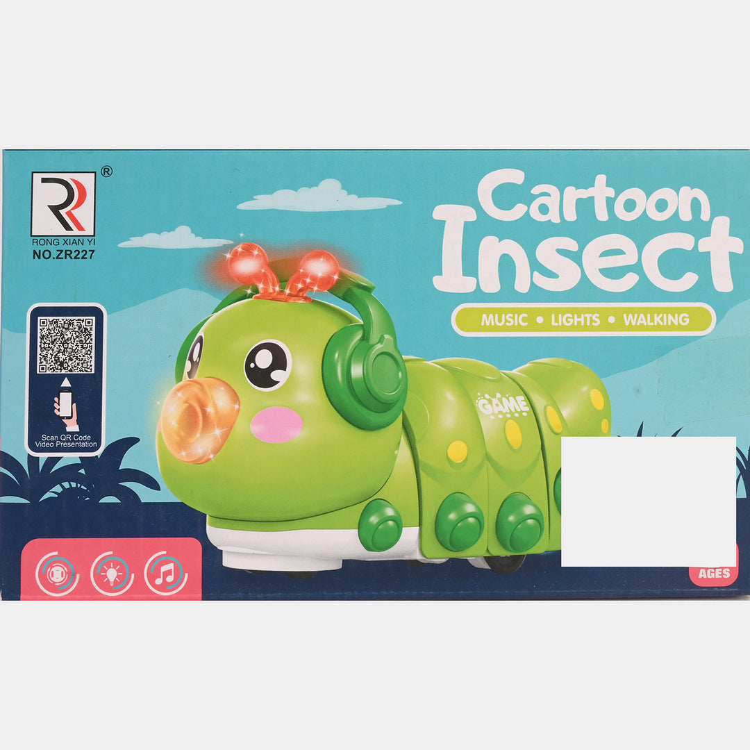 Cartoon Insect Interactive Toy with Light & Music