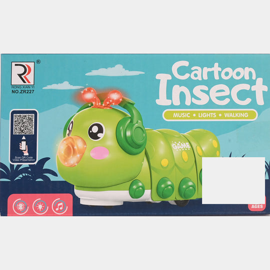 Cartoon Insect Interactive Toy with Light & Music