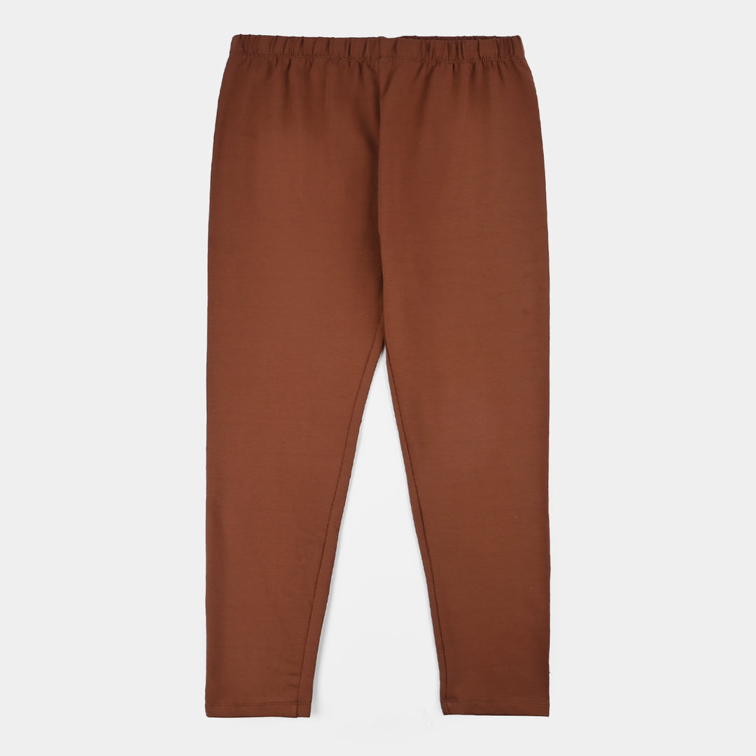 Girls Jersey/Terry Tights Brown