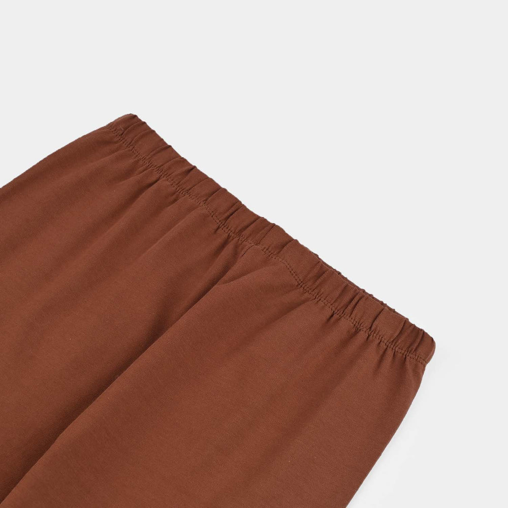 Girls Jersey/Terry Tights Brown