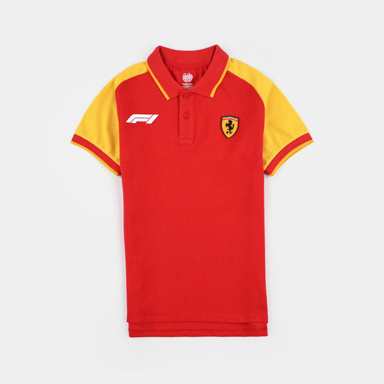 Boys Jumbo Pique Polo-HR.Red