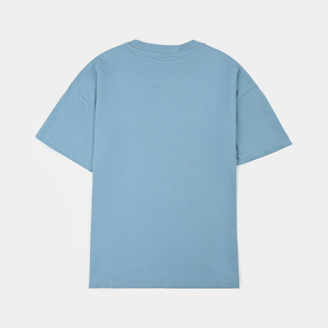Boys Lycra Jersey T-Shirt-Blue