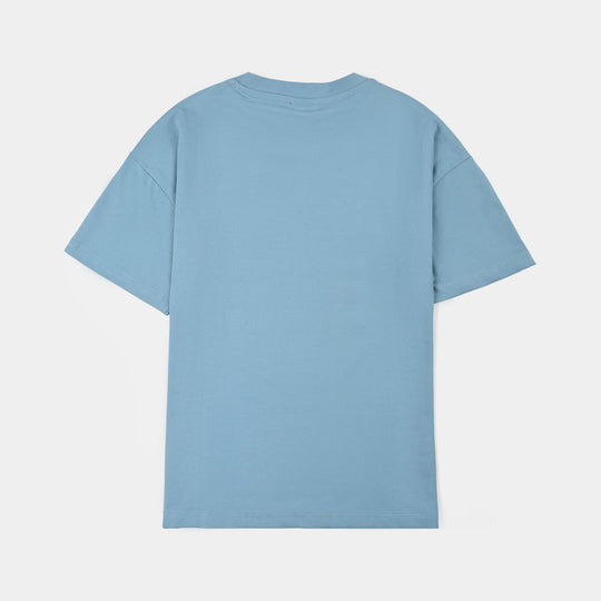 Boys Lycra Jersey T-Shirt-Blue