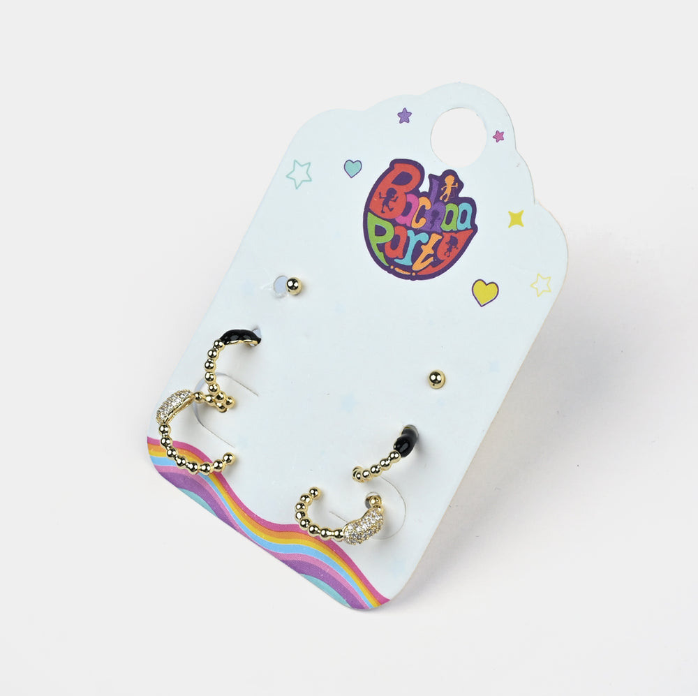 Fancy 3 Pair Stud Earring for Girls