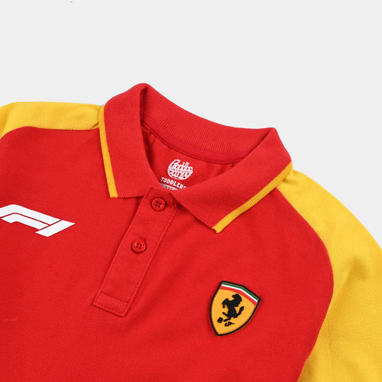 Boys Jumbo Pique Polo-HR.Red