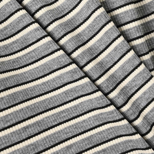 Boys Yarn Dyed Rib T-Shirt Street Mode - GREY