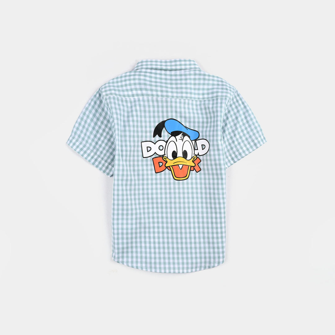 Infant Boys Yarn Dyed Shirt H/S (Donald) - Blue Check