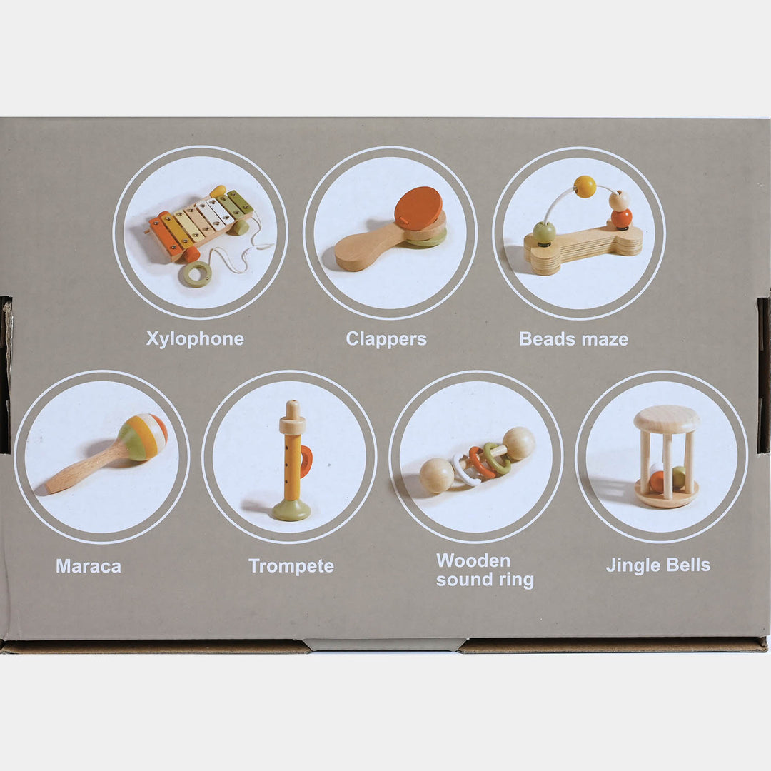 Wooden Musical Instrument Toy 7-Piece Set