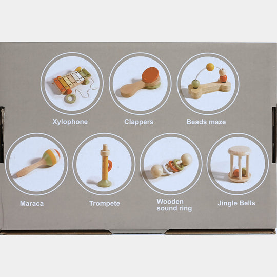 Wooden Musical Instrument Toy 7-Piece Set